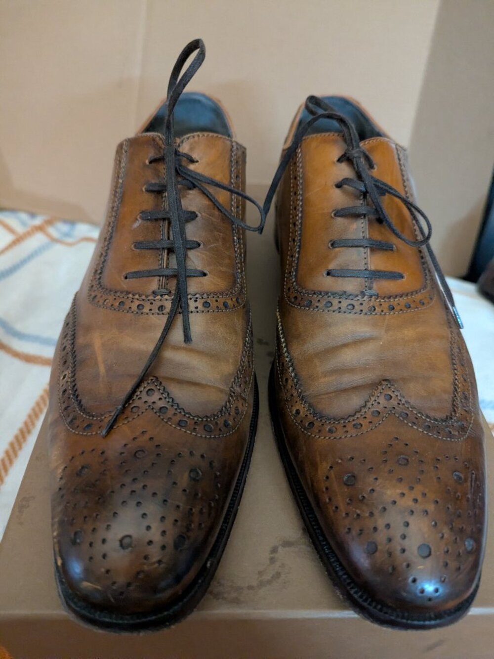 TO BOOT-NEW YORK Mens Wingtip Shoes Size 10 - Picture 2 of 6